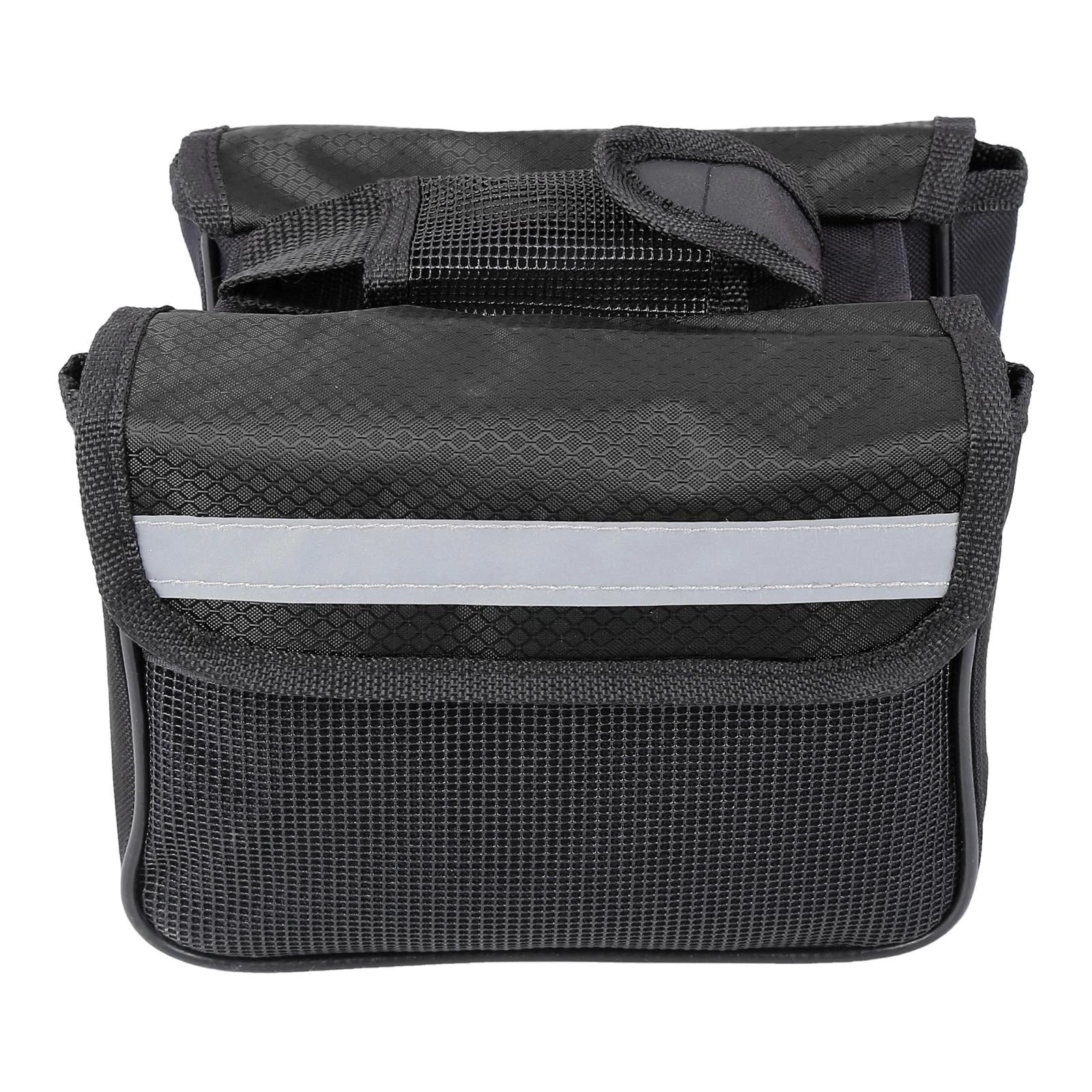 Bike Saddlebag Frame Bag Tool Pouch for Bicycle Black (18–15–15cm)