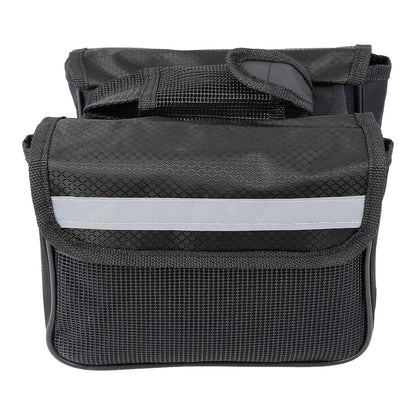 Bike Saddlebag Frame Bag Tool Pouch for Bicycle Black (18–15–15cm)