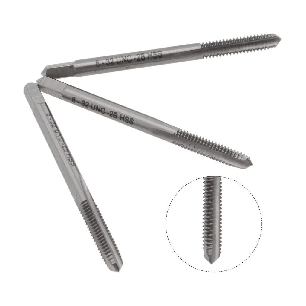 Hand Threading Tap Set 8-32 UNC for Automotive Applications