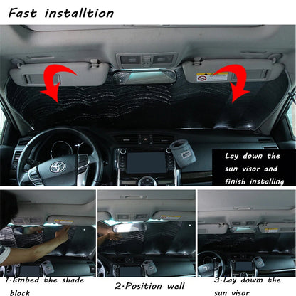 Windshield Sunshade for Big Eye Car (130x70cm) Black