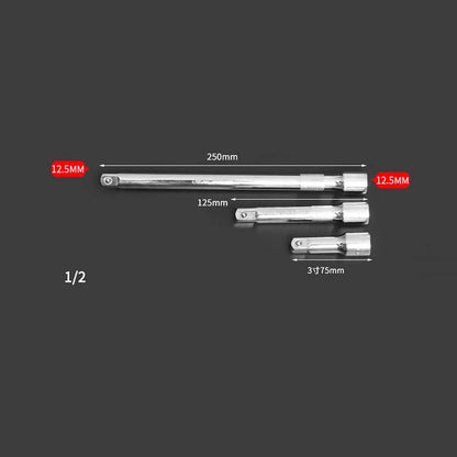 Set of 3 Extension Bars for Hand Socket Tool 1/2", 3/8", 1/4"