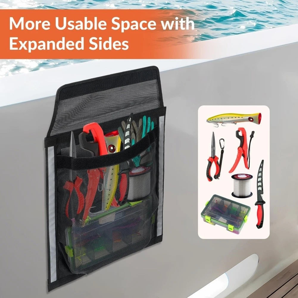 Cup Holder for Boat (Breathable Mesh, Reflective Safety Strips)