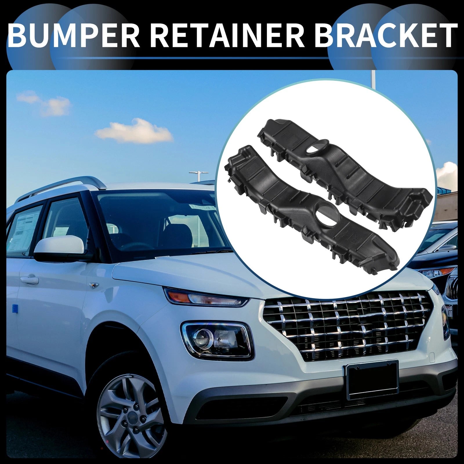 Front Bumper Retainer Bracket Pair for Hyundai Venue (2020–2023)