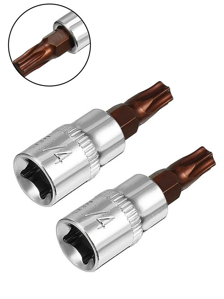 2Pcs T30 Torx Bit Socket for 1/4 Inch Drive Tools