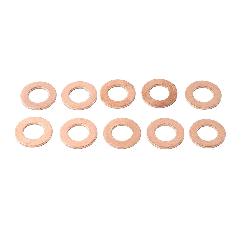 10Pcs Copper Oil Drain Plug Gasket for Universal Applications (M121.5)
