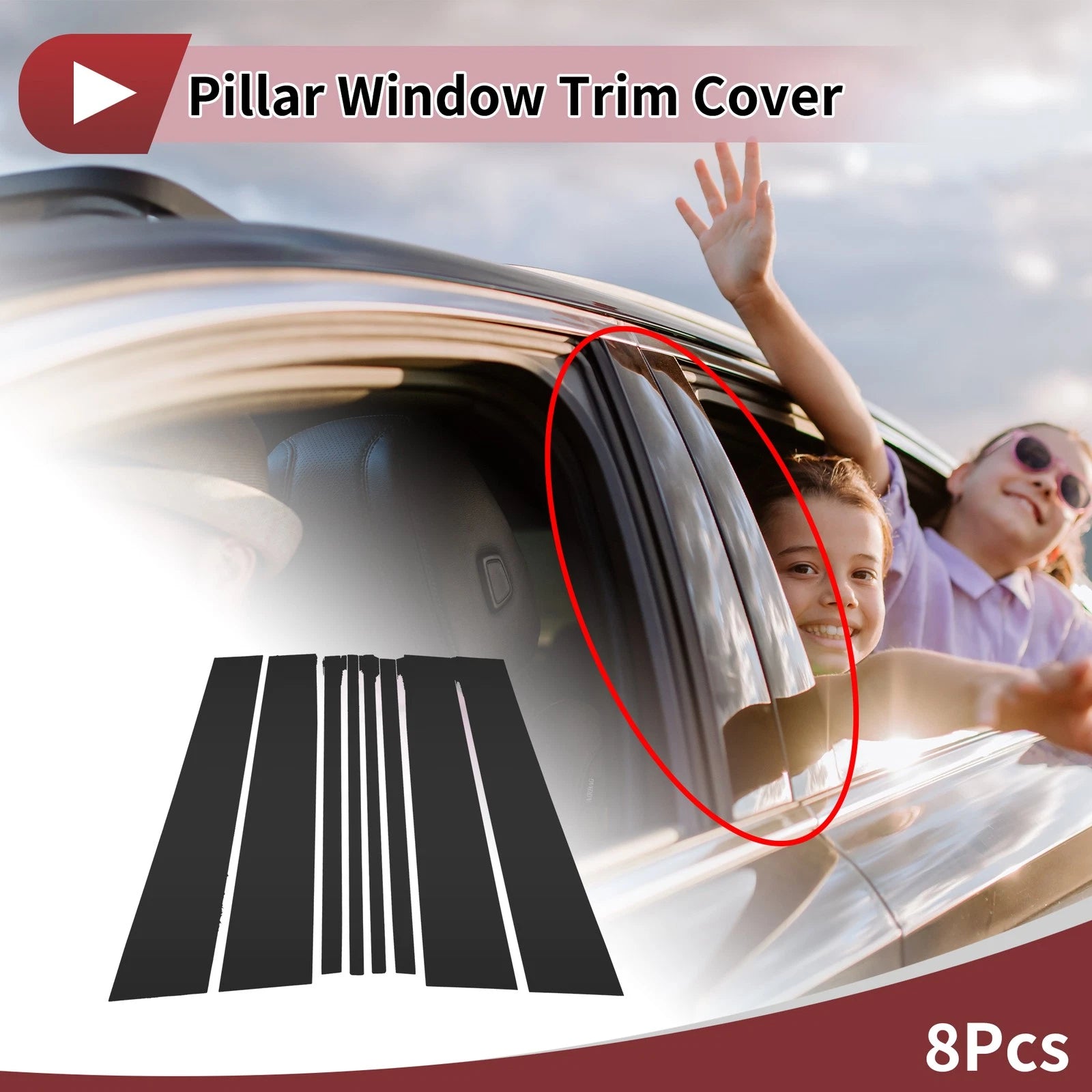 Front Rear Left Right Door Pillar Window Trim Set for Lexus LX 570 (2008–2015)