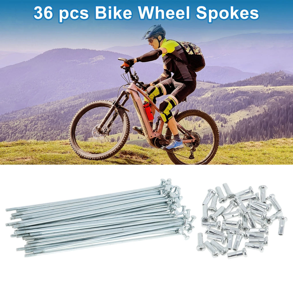 Bicycle Spokes Replacement Set 114mm Galvanized Carbon Steel (Qty 36)
