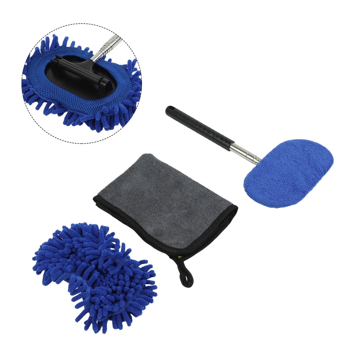 Efficient Car Wash Brush with Rotatable Head for Comprehensive Cleaning