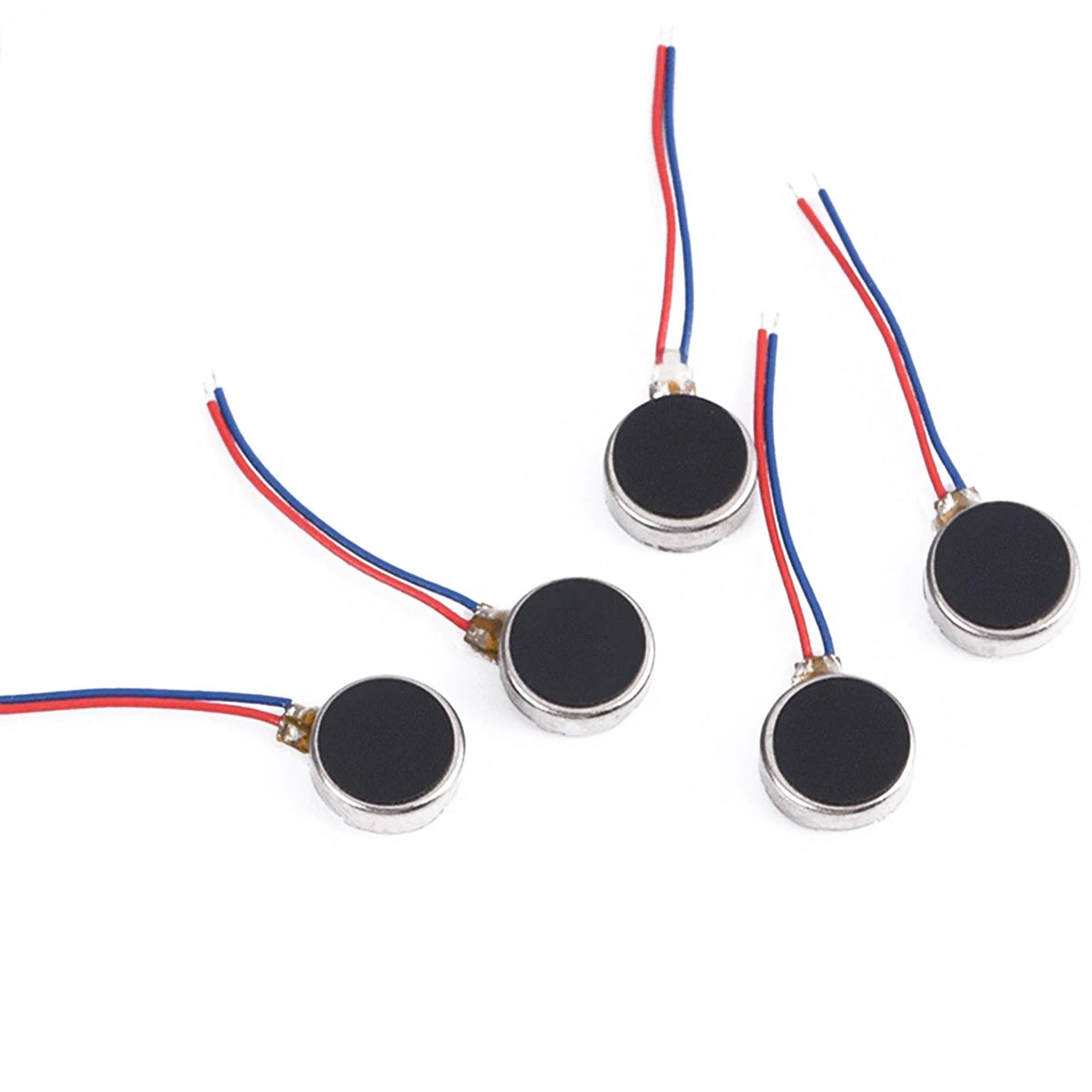 Set of 5 DC Micro Flat Button Coin Vibrating Motors 3V 10mm x 2.7mm