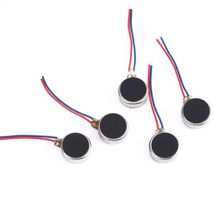 Set of 5 DC Micro Flat Button Coin Vibrating Motors 3V 10mm x 2.7mm