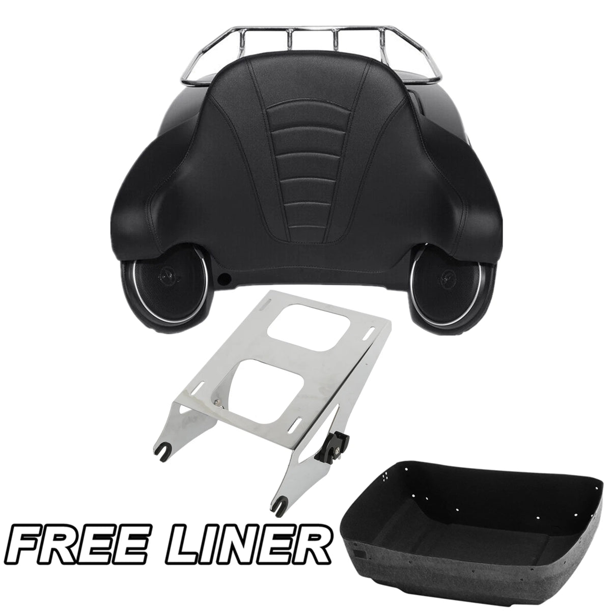 Trunk Pad Rack Speakers Mount for Harley Touring (2014–2025) Matte Black