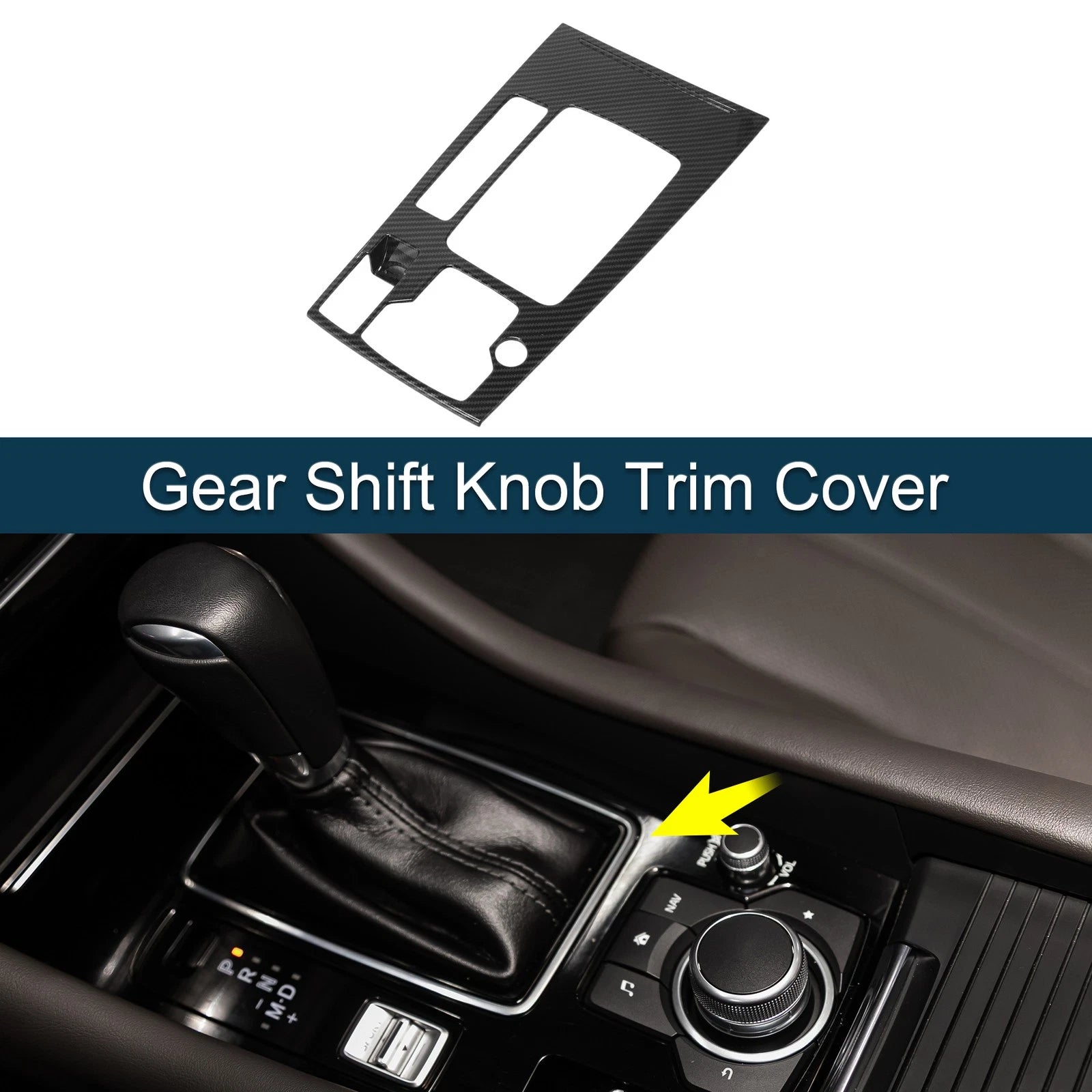 Gear Shift Knob Cover Replacement for Mazda 6 M6 Atenza 2019–2020 Carbon