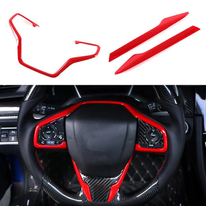 Red ABS Steering Wheel Trim Sticker for Honda Civic (2016–2019)