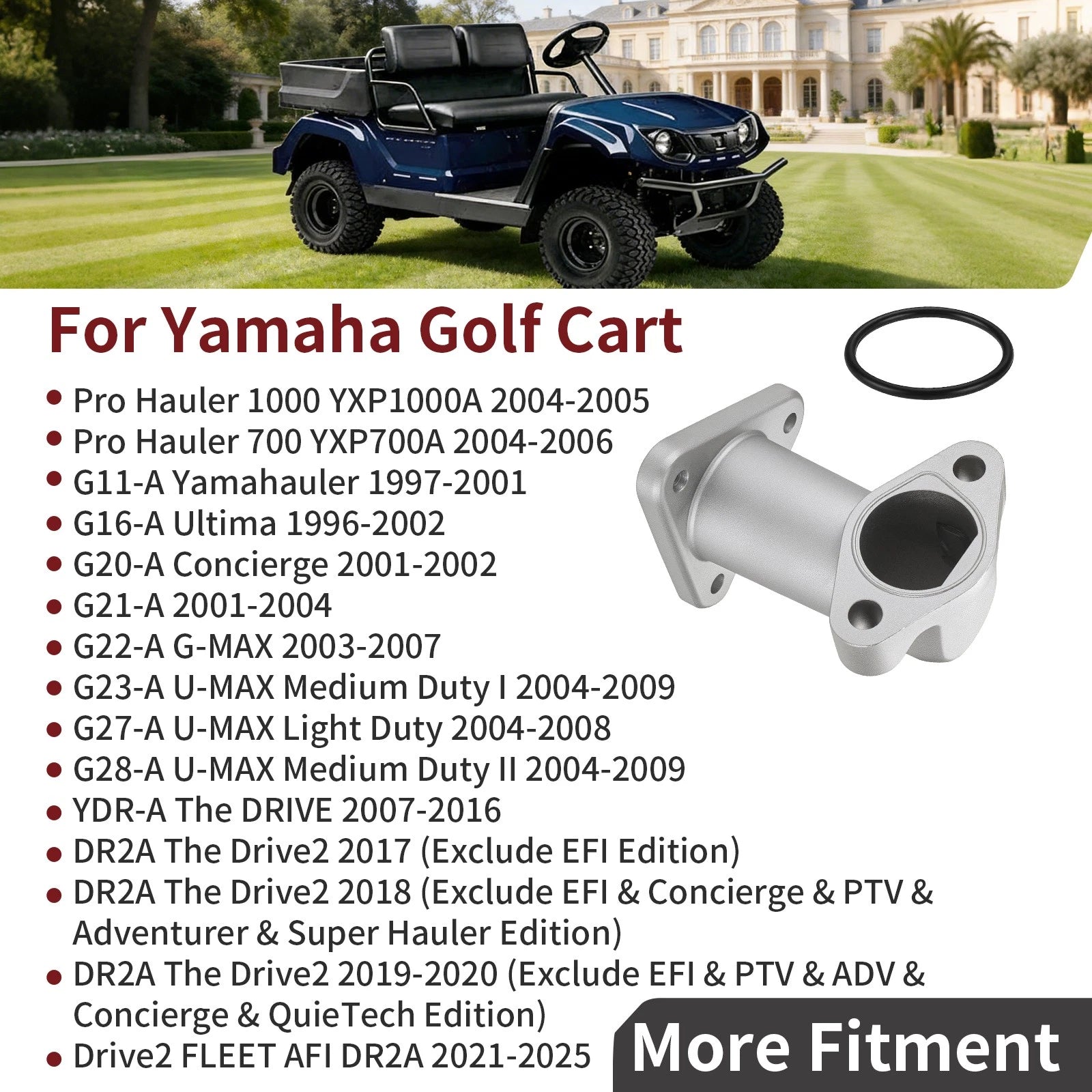 Carburetor Joint for Yamaha Golf Cart G11A (1997–2001) JU0-E3505-09-00