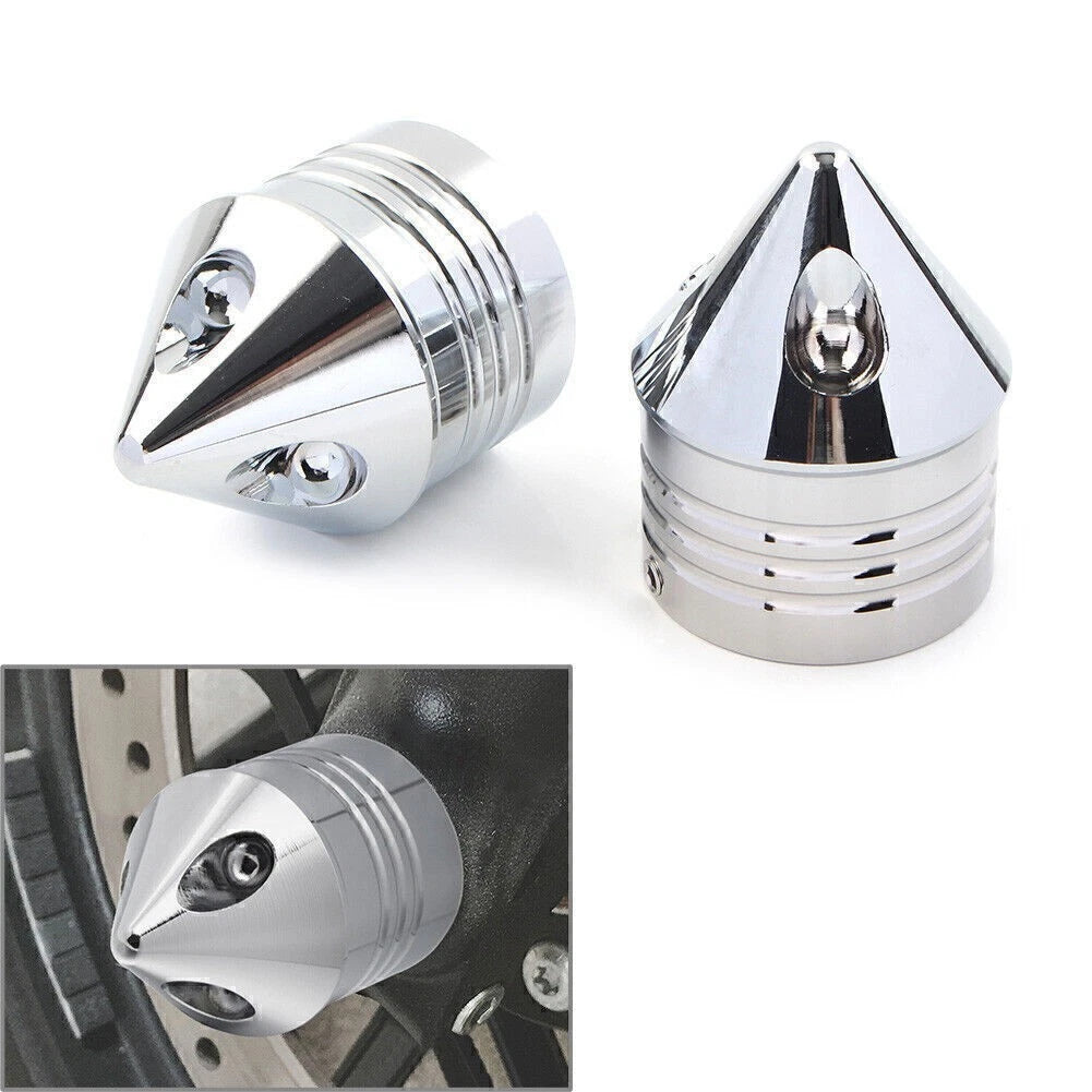 Front Axle Cap Nut Cover for Harley Electra Glide Sportster Dyna (2000–2023) Chrome