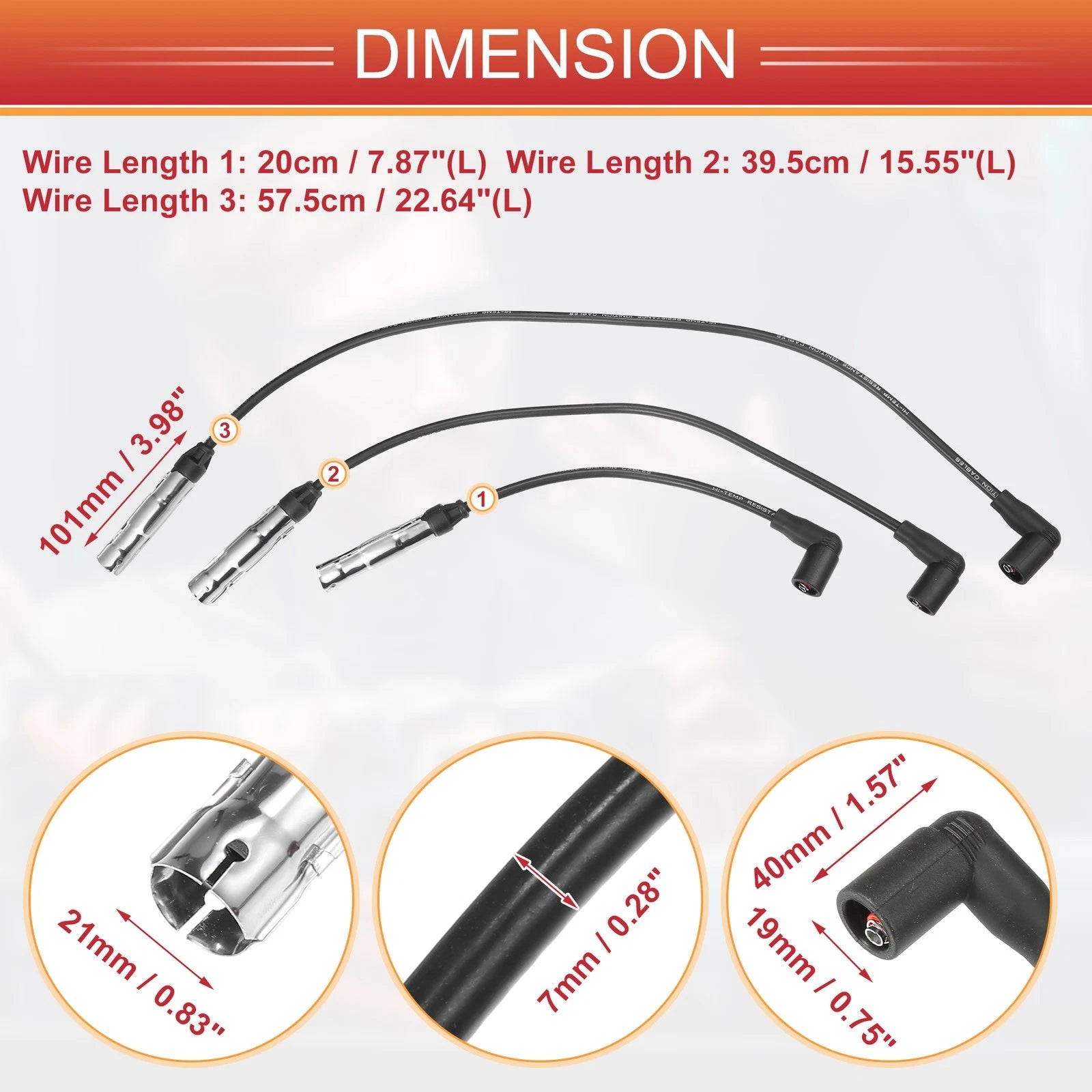 Spark Plug Wire Ignition Coil Cable Set for VW Beetle Golf (2001–2020)