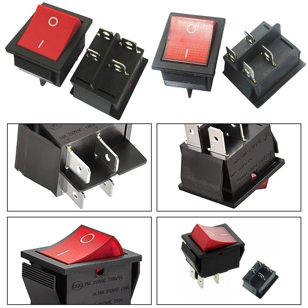 KCD4 Boat Shaped Switch with Red Light Indicator for Automotive