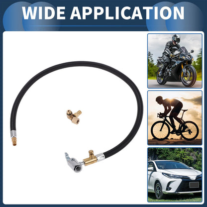 Tire Inflator Extension Tube Kit 15.5mm OD for Car and Bicycle (23.62")