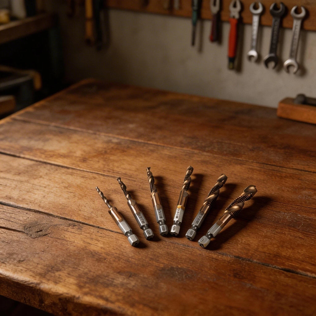 6 Piece Cobalt Drill Bit Set for Stainless Steel (Sizes Marked)