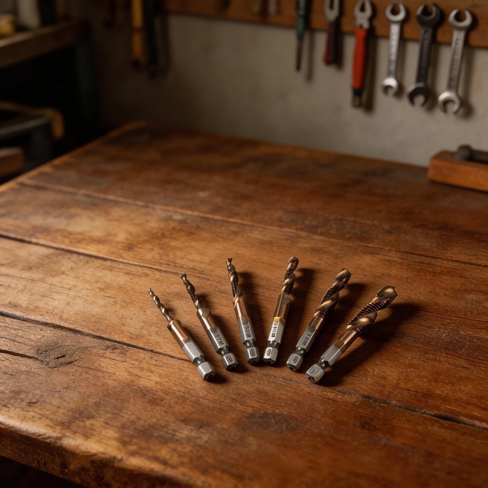6 Piece Cobalt Drill Bit Set for Stainless Steel (Sizes Marked)