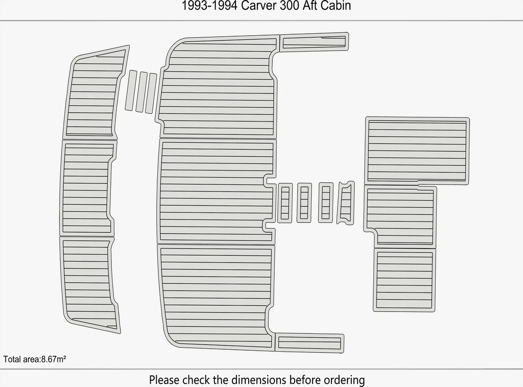 EVA Pads for Carver 300 Aft Cabin (1994) - Faux Flooring Mat