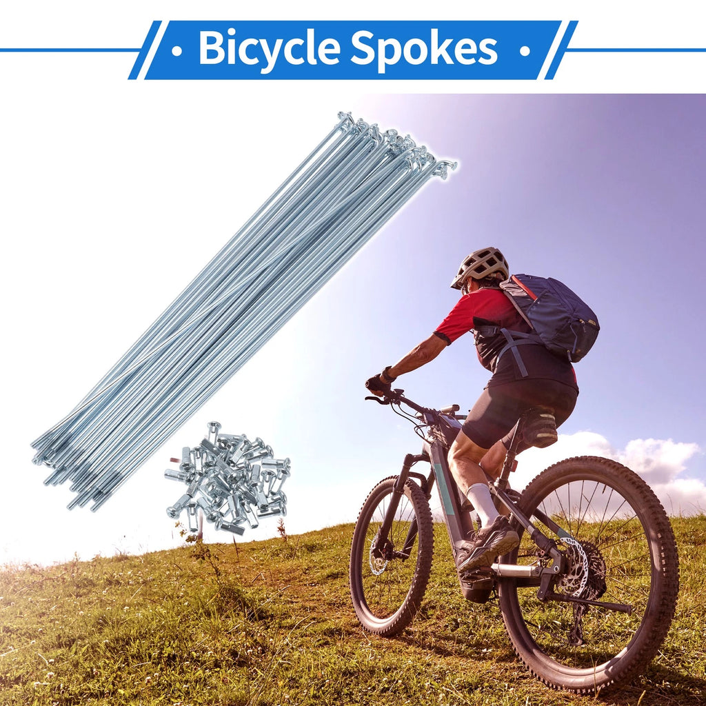 Bicycle Spokes Nipple Set 228mm Carbon Steel Galvanized Universal (12G)