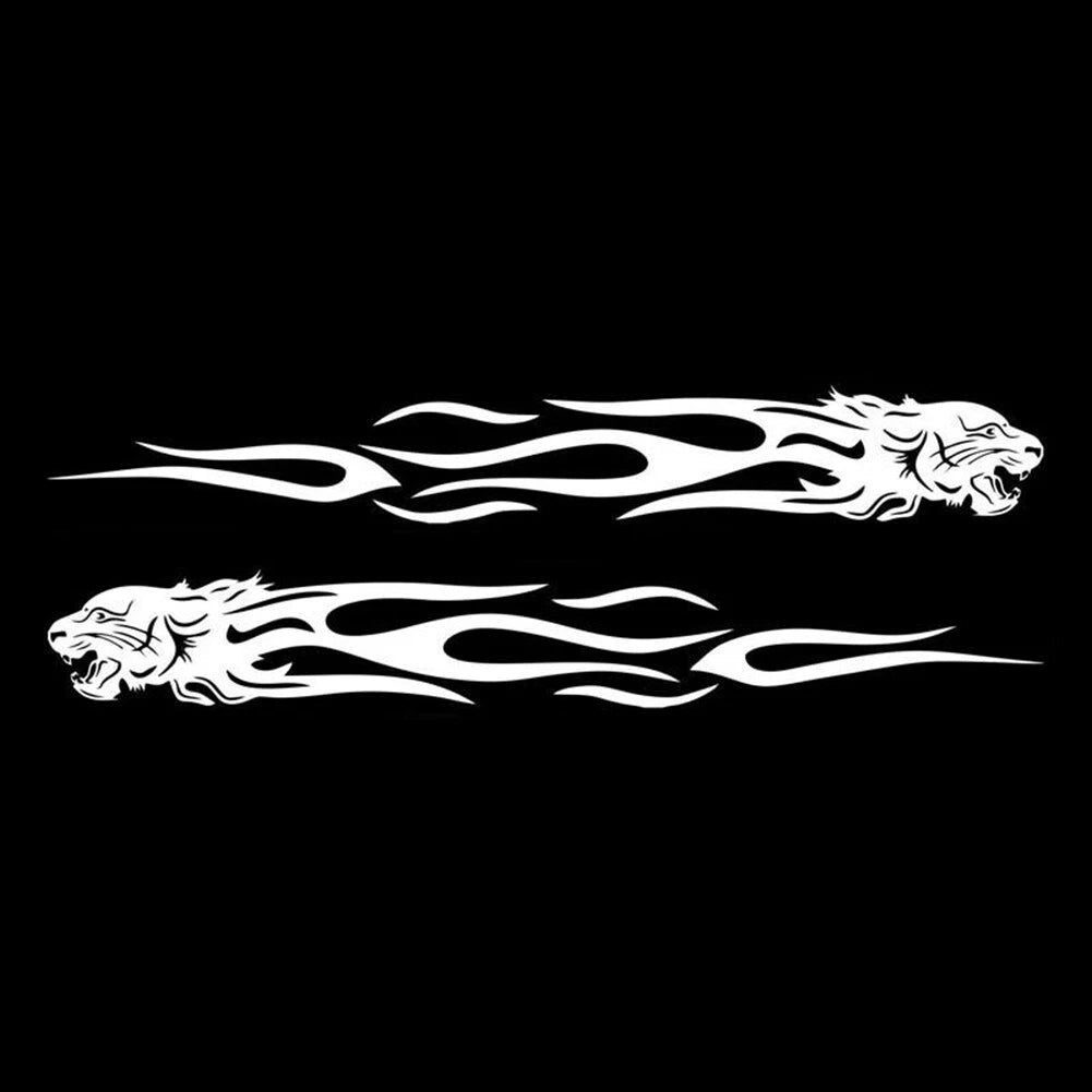 Set of 2 Reflective Flame Totem Car Stickers for Motorcycles