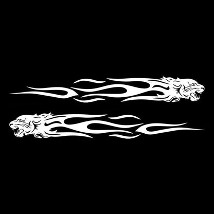 Set of 2 Reflective Flame Totem Car Stickers for Motorcycles