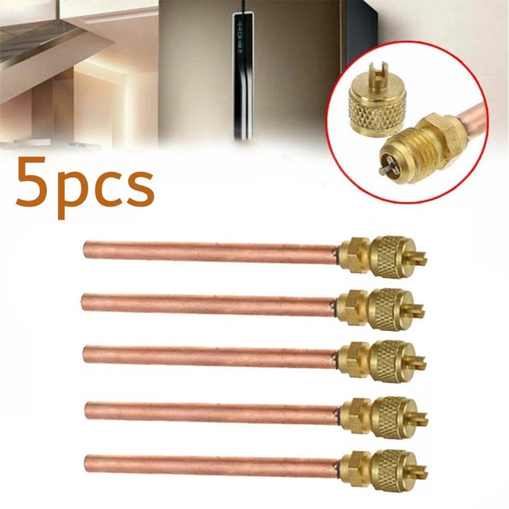 5 Pcs Maintenance Valve Copper Tube for Automotive Applications