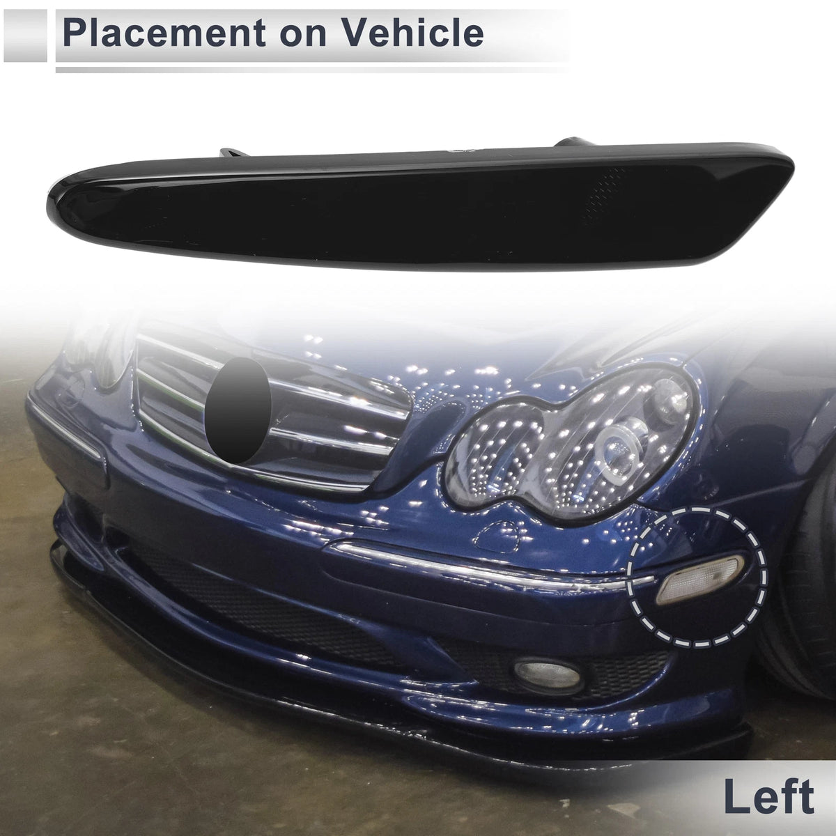 1 Pc Left Front Bumper Side Marker Light Cover for Chevy Corvette (2005–2012)