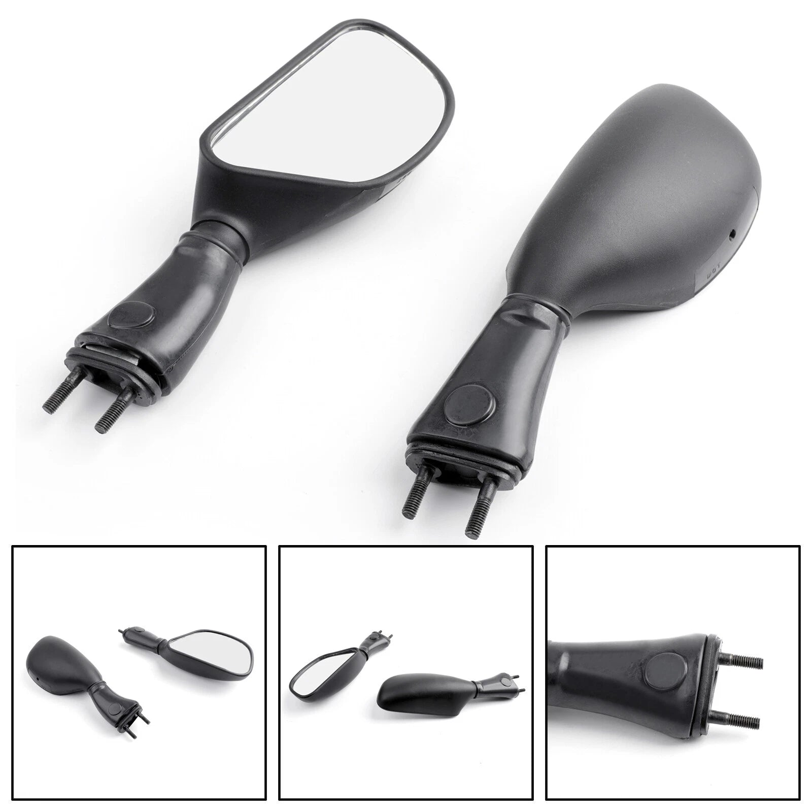 Mirrors for Kawasaki ZX6R ZX9R (1998–2003) Black
