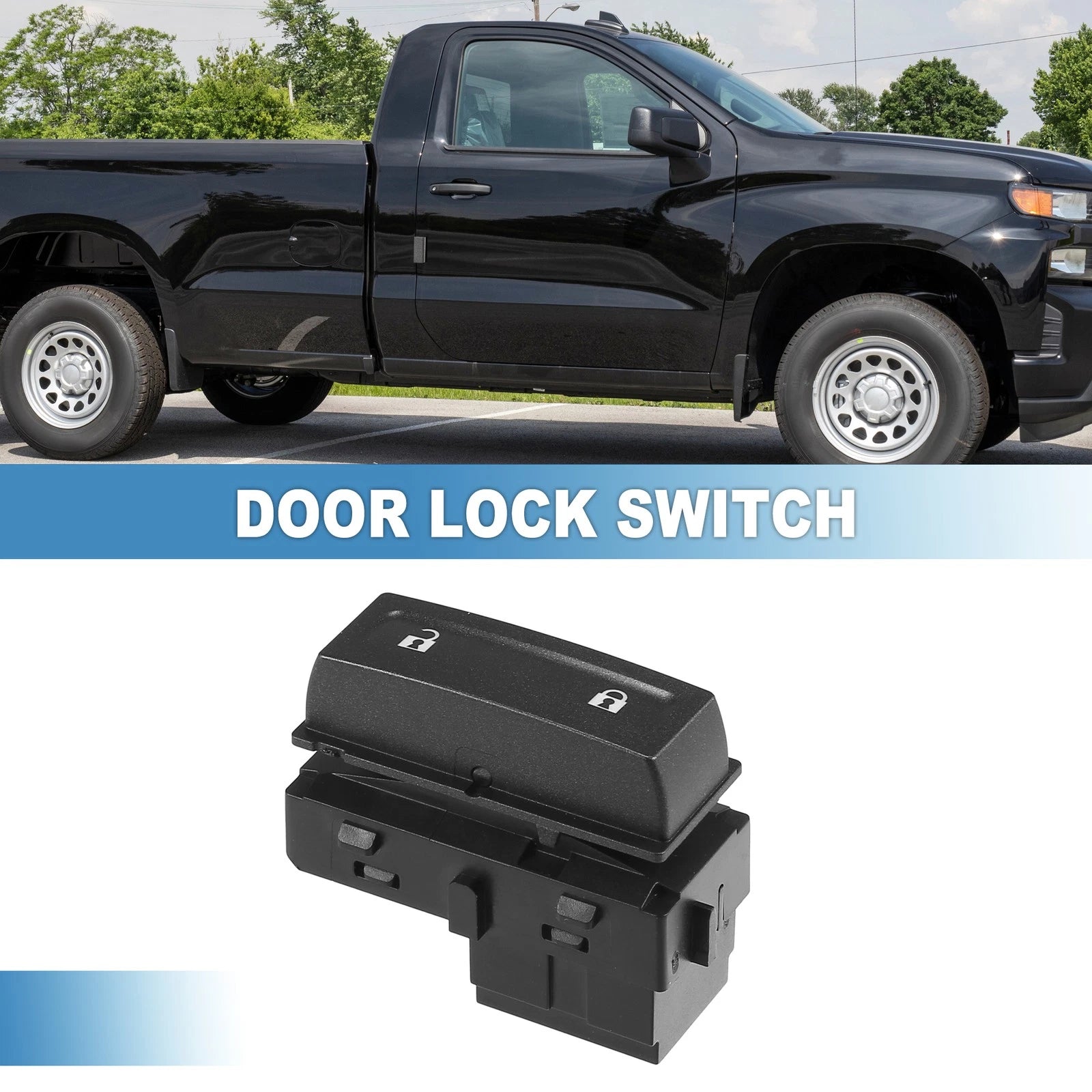 Door Lock Switch Front Left Driver Replacement for Chevrolet Silverado 1500 (2016)
