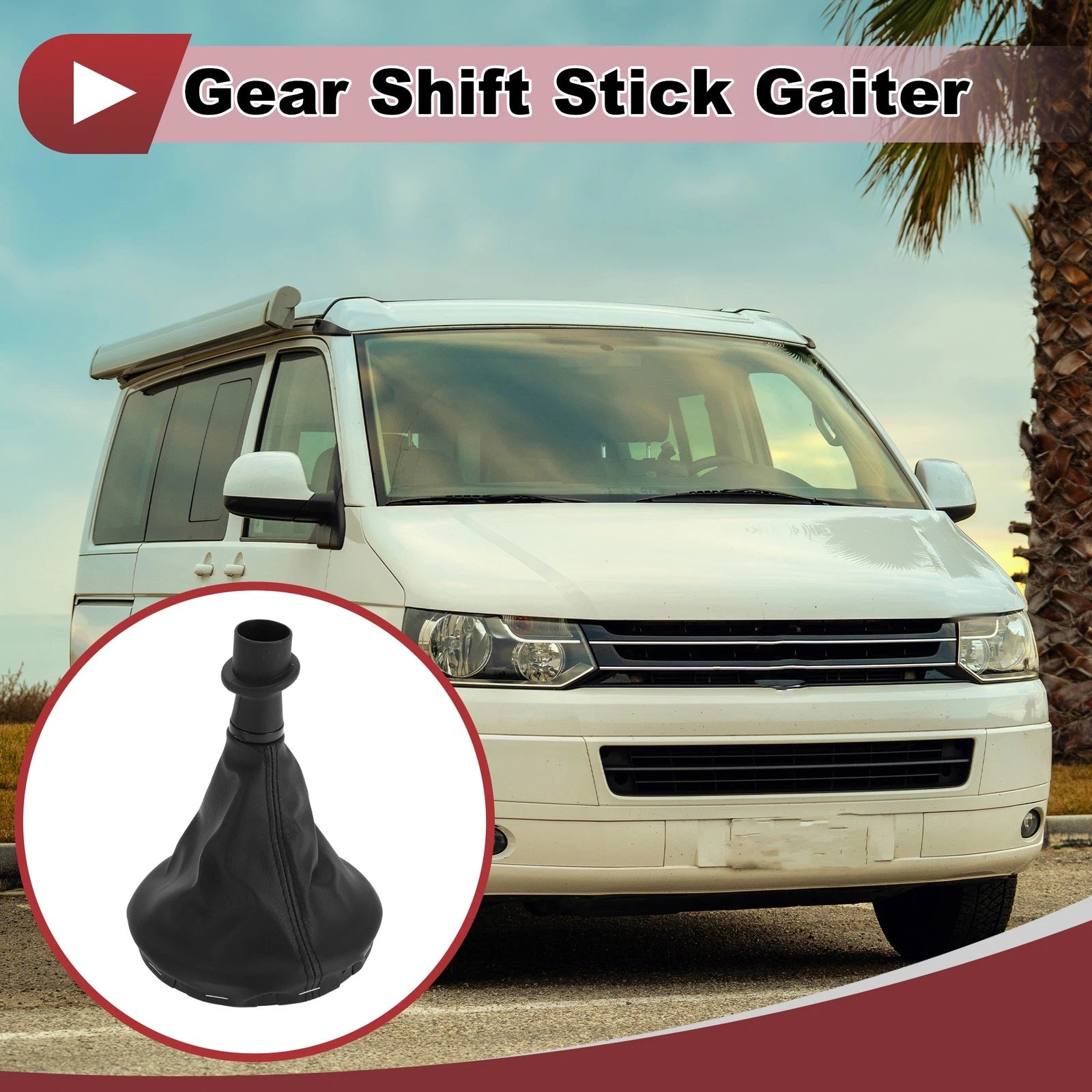 Gear Shift Gaiter Replacement for Volkswagen T5 T5.1 (2003–2011) Black Leather