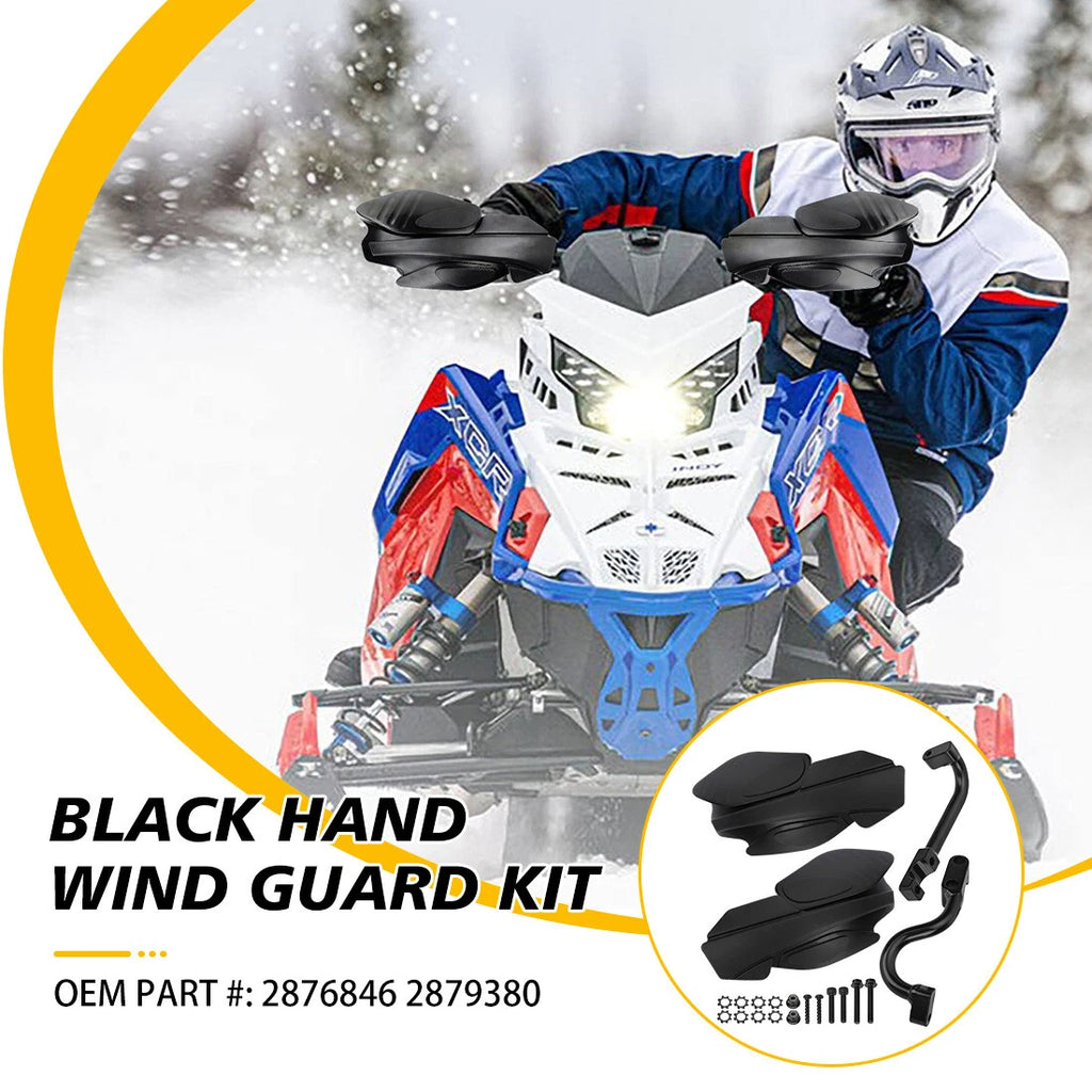 Black Hand Wind Guards & Bracket Mount for Polaris Sportsman 570 800 850 XP 1000