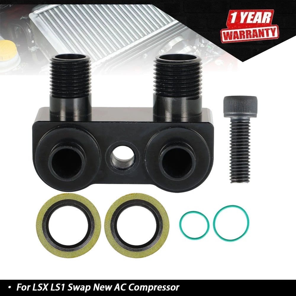 CNC Machined Adapter Fitting for LSX LS1 Swap AC Compressor