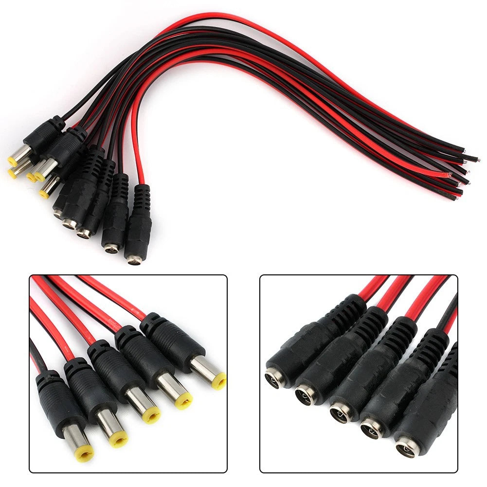 Set of 10 Accessory Connector Cable Power Supply Male/Female