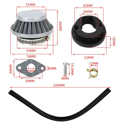 Carburetor Kit for 2 Stroke Mini Pocket Dirt Bike Scooter (43/47/49/50cc)