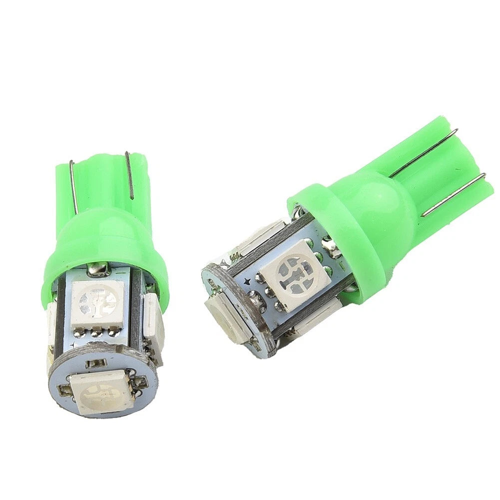 10pcs Green T10 194 LED Bulbs for Instrument Panel Gauge Cluster (N/A)