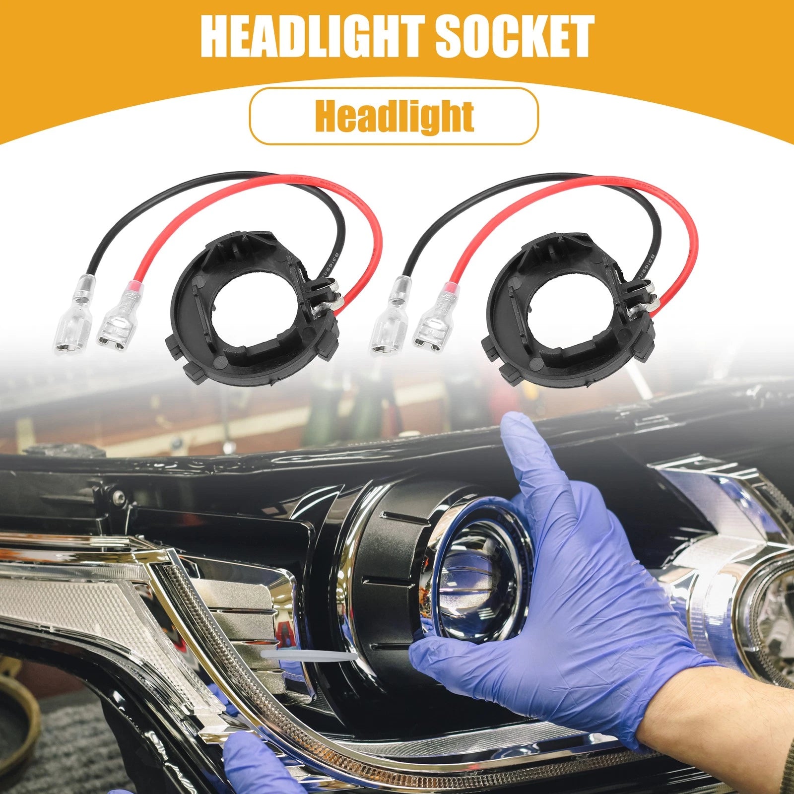 LED Headlight Holder Socket Pair for Volkswagen (2005–2015)