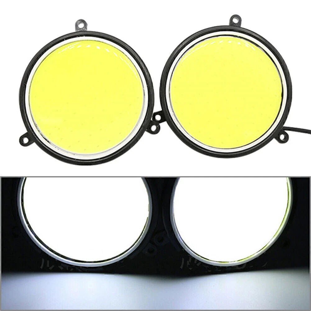 Pair COB White LED Daytime Running Lights for