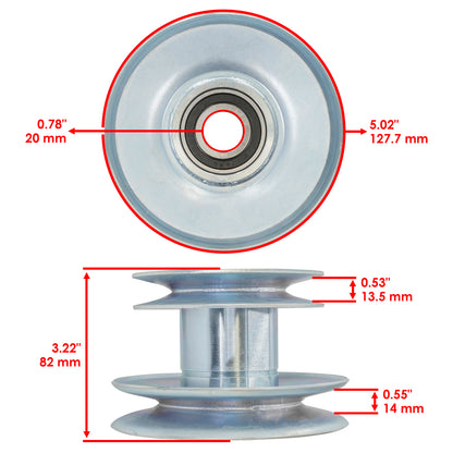 Deck Idler Pulley 38 Inch Replacement for John Deere GT242 355D (2005–2015)