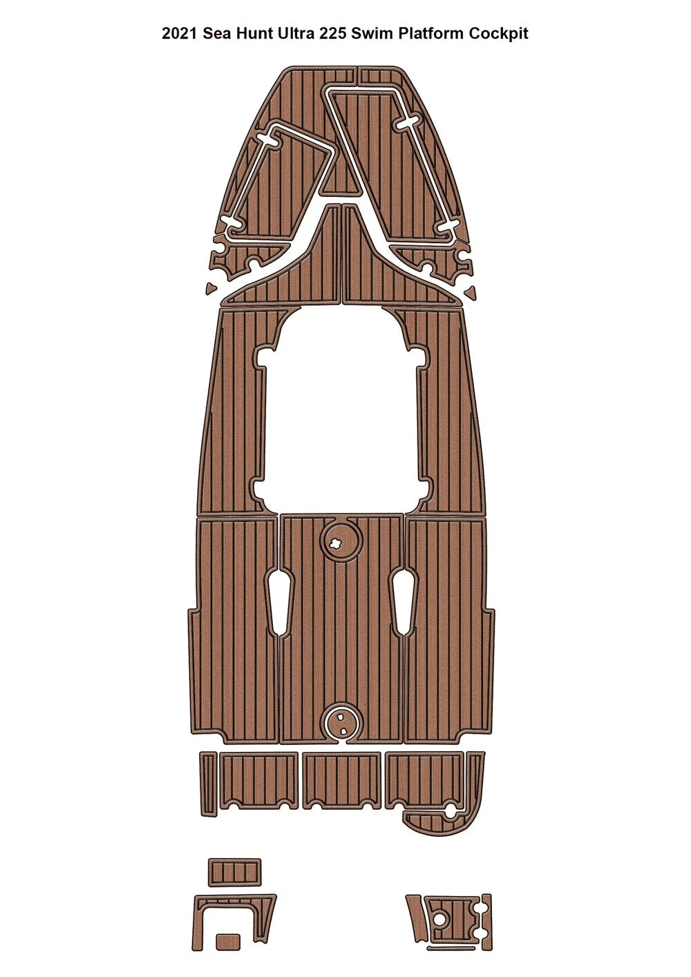 EVA Pads for Sea Hunt Ultra 225 (2021) - Swim Platform Cockpit Mat