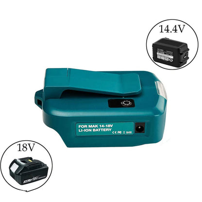 2X USB Power Source Battery Adapter for Makita 14.4V-18V Li-ion Battery with LED