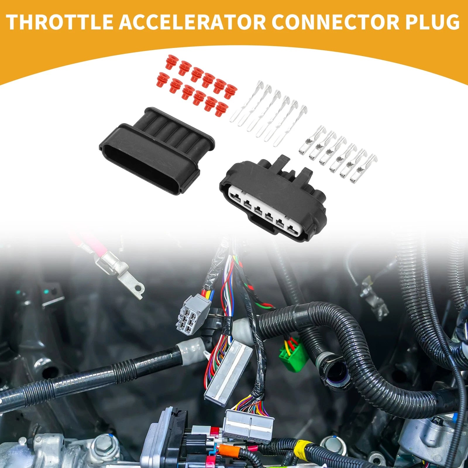 Throttle Accelerator Connector Plug 6 Pin Replacement for Toyota Mitsubishi (1 Set)