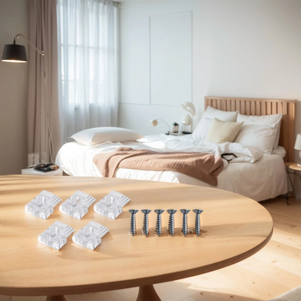 Set of 20 Clear Mirror Mounting Clips for Universal Use