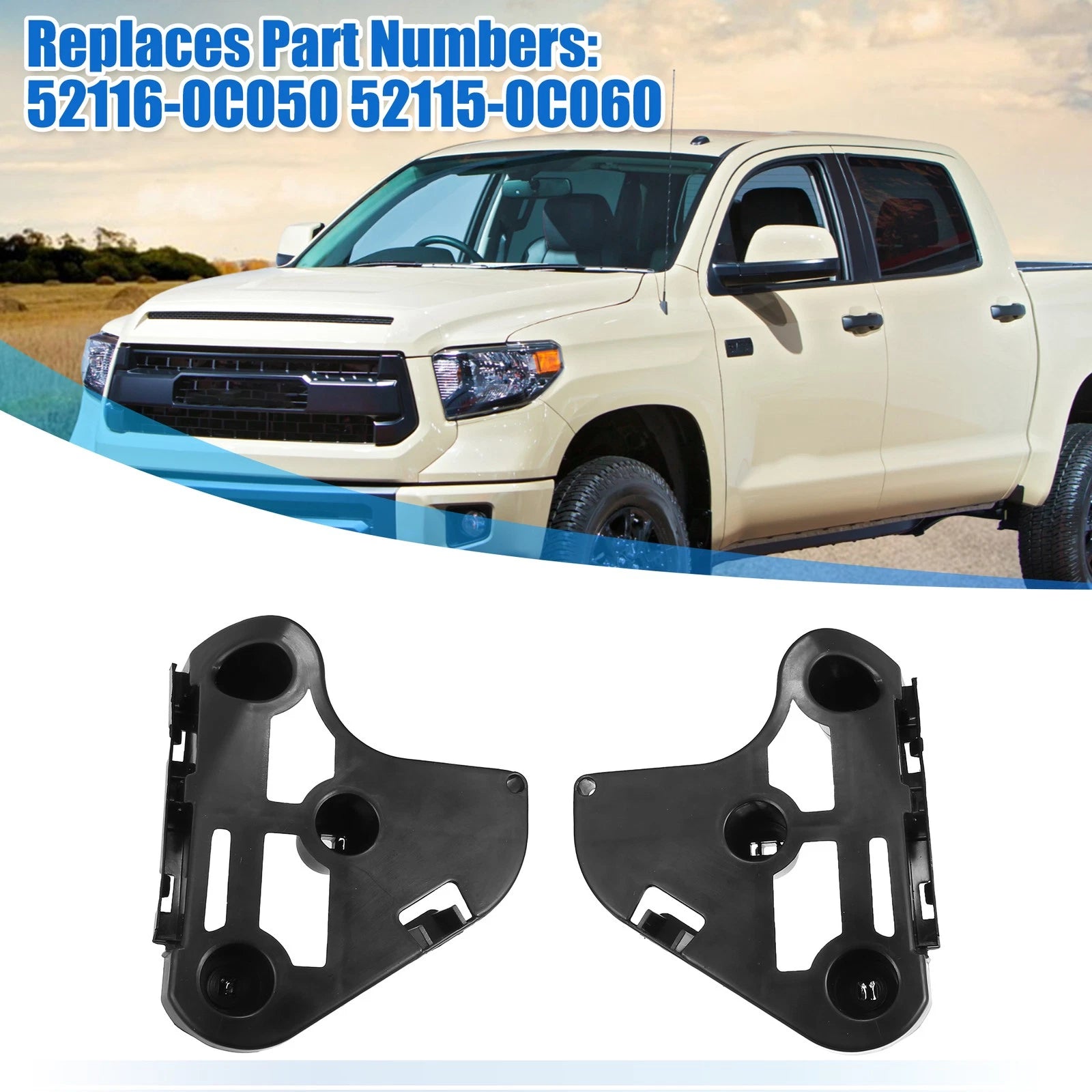 Front Bumper Brackets Pair Left Right for Toyota Tundra (2007–2021)