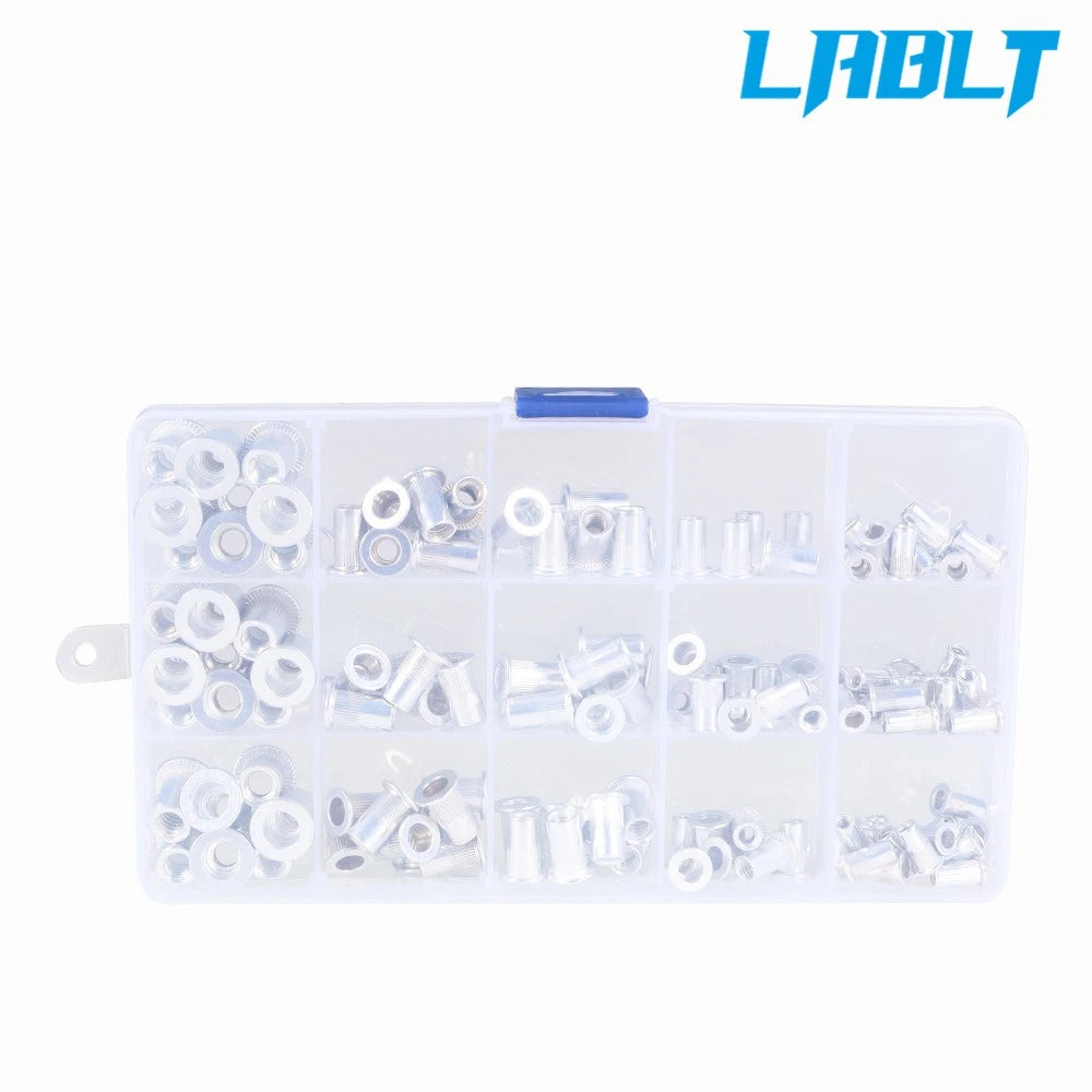 150 Pack Aluminum Rivet Nut Kit for Standard Inch SAE (Universal)