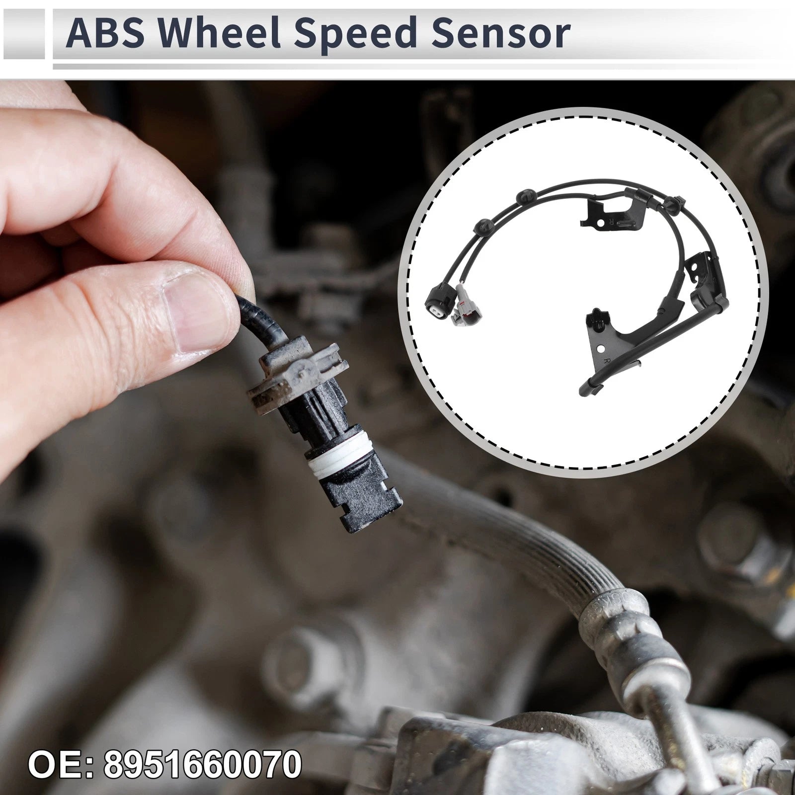 ABS Wheel Speed Sensor Front Right Replacement for Toyota 4Runner (2003–2009)