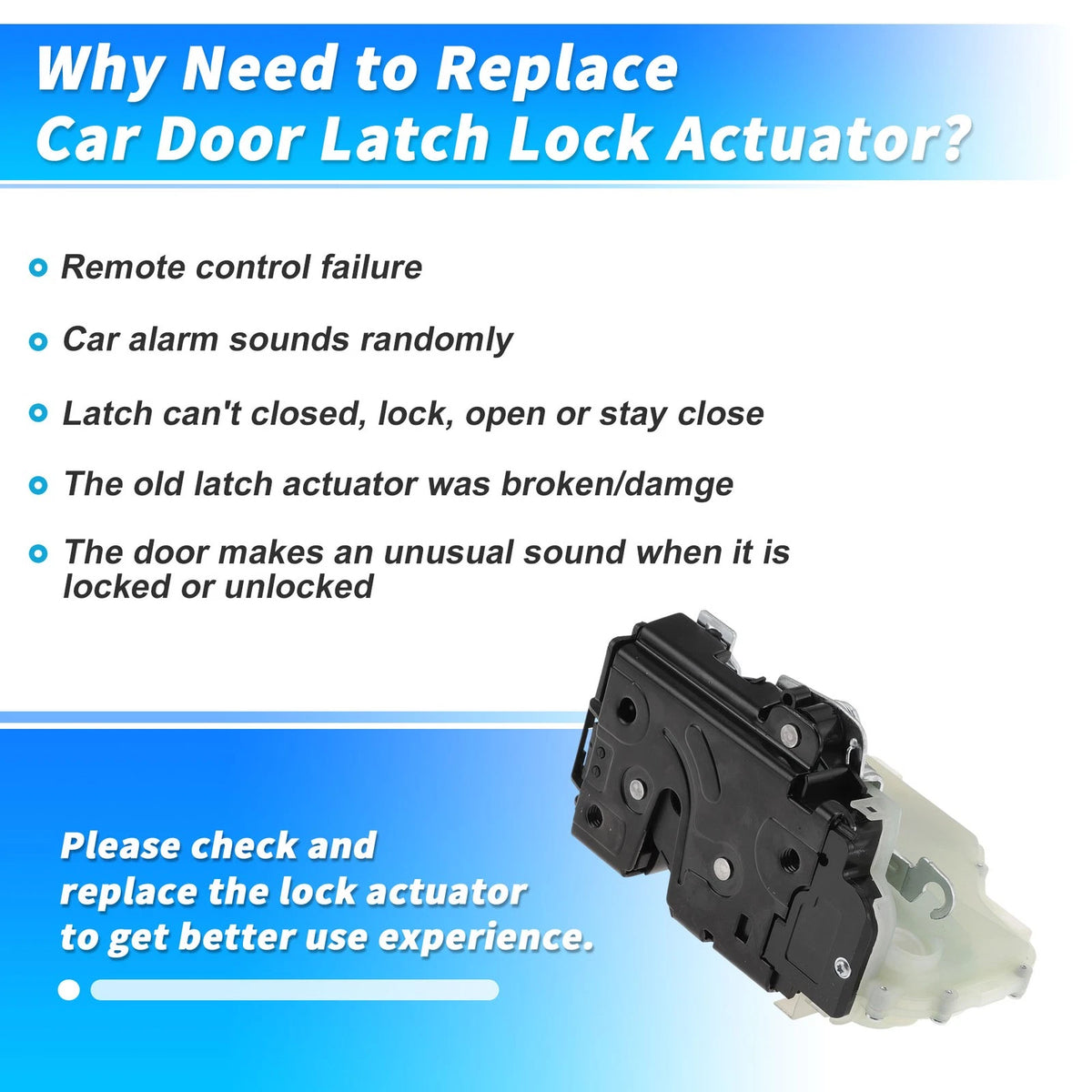3B1837015AK Front Left Power Door Lock Actuator for Volkswagen Beetle (1999–2010)