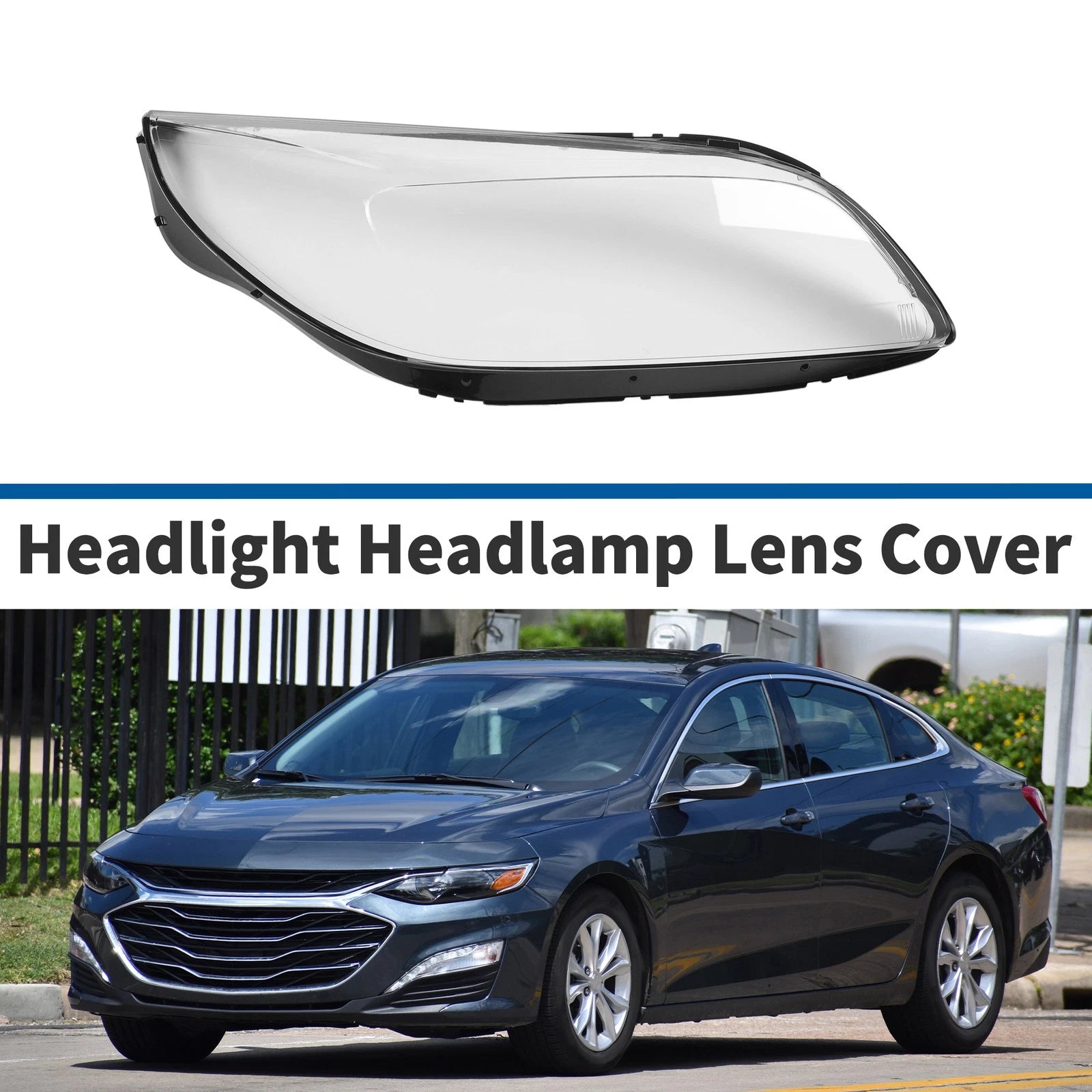 Headlight Lens Cover Front Right Replacement for Chevrolet Malibu (2013–2015)